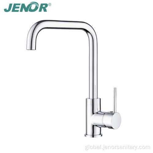 Single Lever Brass Kitchen Faucet Modern Chrome Square Tube Faucet For Kitchen Supplier